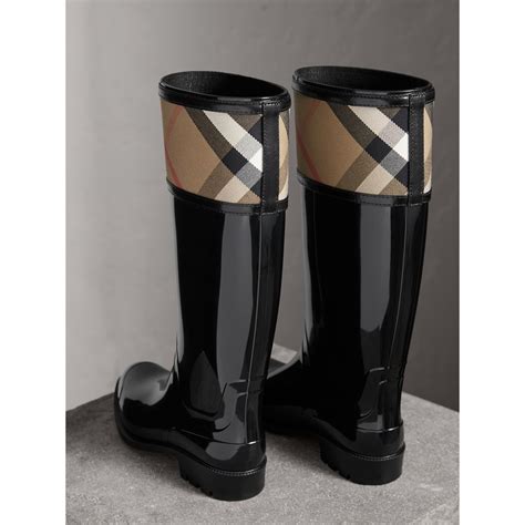 burberry house check and fringed rubber rain boots|Burberry Women's House Check Rubber Rain Boots .